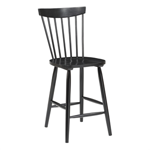 pemberly row contemporary counter wood stool in black finish