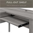 Pemberly Row 60W L Shaped Desk with Storage in Platinum Gray - Engineered Wood
