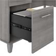 Pemberly Row 60W L Shaped Desk with Storage in Platinum Gray - Engineered Wood