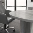 Pemberly Row 42W Round Conference Table with Wood Base in Platinum Gray - Wood