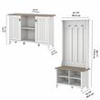 Pemberly Row Hall Tree with Shoe Bench & Cabinet in White/Shiplap - Wood