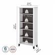 Pemberly Row Tall 5 Shelf Bookcase in White and Storm Gray - Engineered Wood