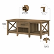 Pemberly Row Coffee Table with End Tables in Reclaimed Pine - Engineered Wood