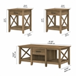 Pemberly Row Coffee Table with End Tables in Reclaimed Pine - Engineered Wood