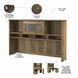 Pemberly Row Modern 60W Hutch in Reclaimed Pine - Engineered Wood