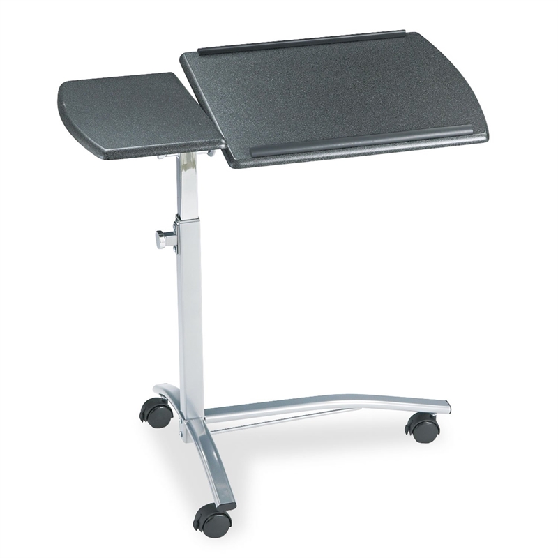 Pemberly Row Adjustable Mobile Laptop Stand in Black Anthracite