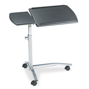 Pemberly Row Adjustable Mobile Laptop Stand in Black Anthracite