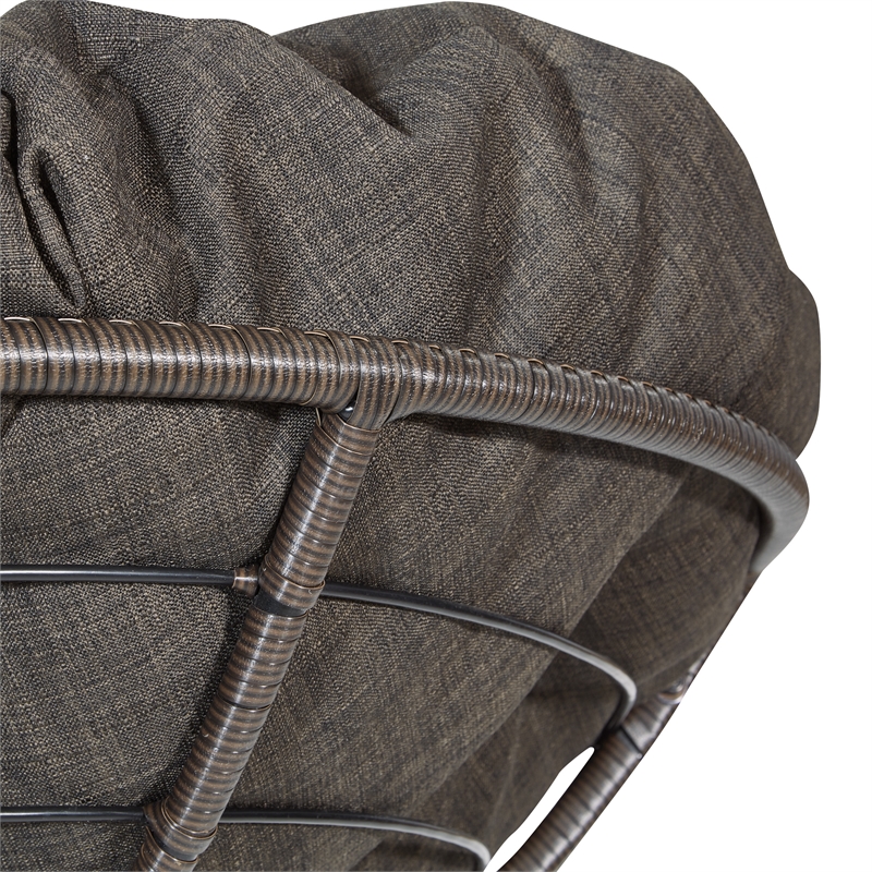 Pemberly Row Chair with Brown Round Pillow Cushion and Brown Resin Wicker Weave