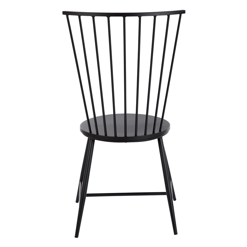 Pemberly Row Contemporary Metal Dining Chair with Black Finish
