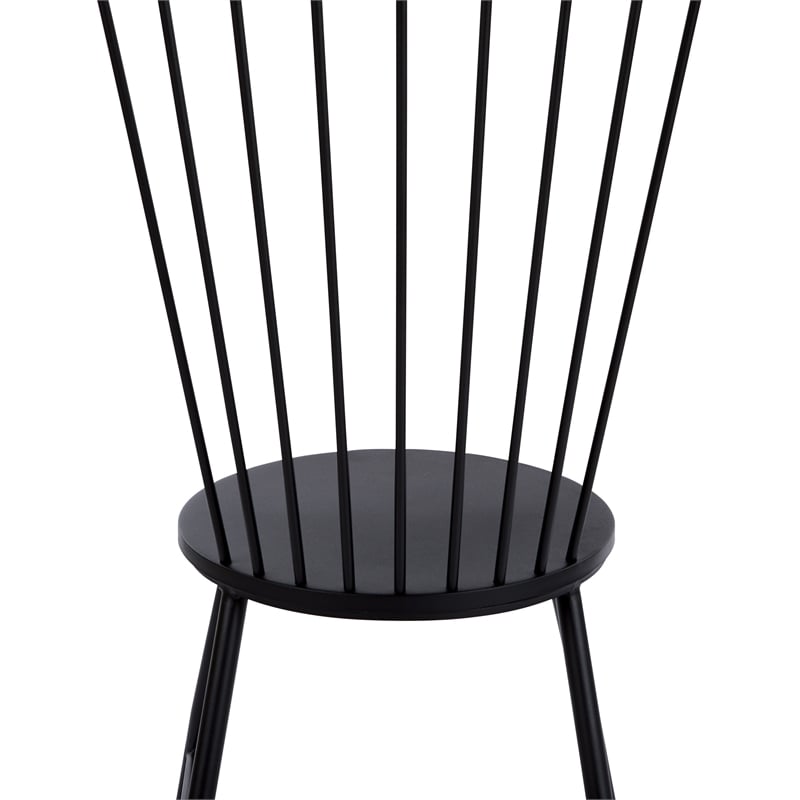 Pemberly Row Contemporary Metal Dining Chair with Black Finish