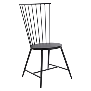 Pemberly Row Contemporary Metal Dining Chair with Black Finish