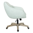 Pemberly Row Office Chair in Mint Blue Fabric with Gray Brush Wood Base KD