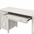 Pemberly Row 54W Computer Desk with Lateral File Cabinet in White - Wood