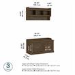 Pemberly Row 40W Shoe Bench with Doors and Coat Rack in Ash Brown - Wood