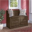 Pemberly Row 40W Entryway Bench with Doors in Ash Brown - Engineered Wood