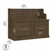 Pemberly Row 40W Entryway Bench with Doors in Ash Brown - Engineered Wood