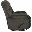 Pemberly Row Chaise Swivel Glider Recliner in Gray Polyester Fabric