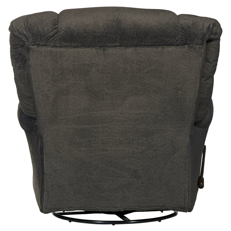 Pemberly Row Chaise Swivel Glider Recliner in Gray Polyester Fabric