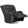 Pemberly Row Chaise Swivel Glider Recliner in Gray Polyester Fabric