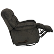 Pemberly Row Chaise Swivel Glider Recliner in Gray Polyester Fabric