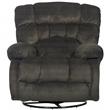 Pemberly Row Chaise Swivel Glider Recliner in Gray Polyester Fabric