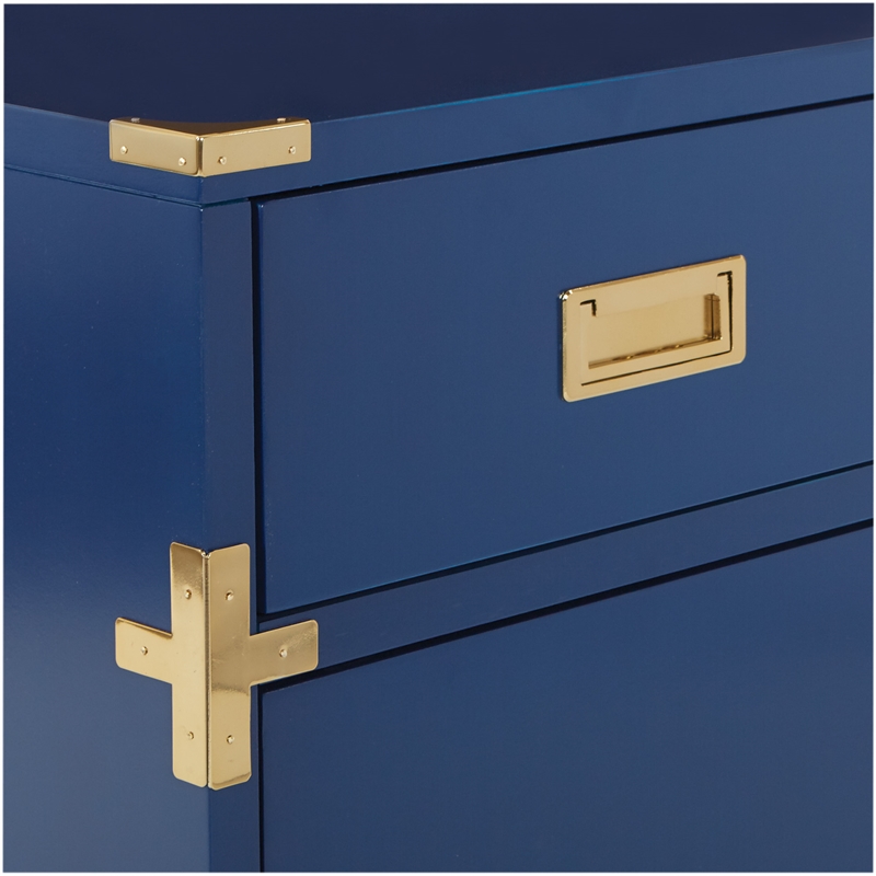 Pemberly Row 2 Drawer File Cabinet in Lapis Blue Fully Assembled