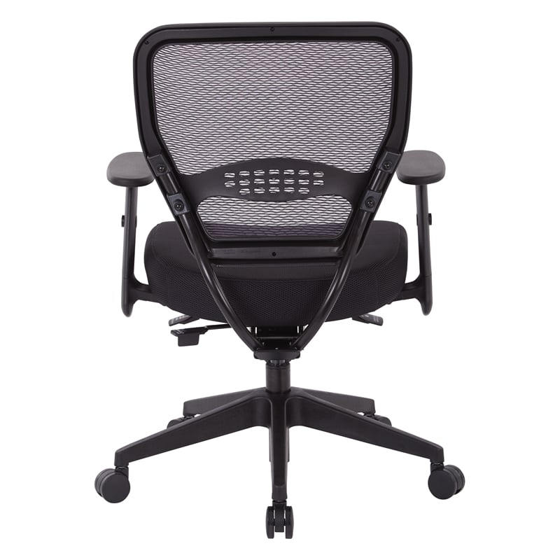 Pemberly Row Modern Air Grid and Mesh Office Chair in Black Fabric