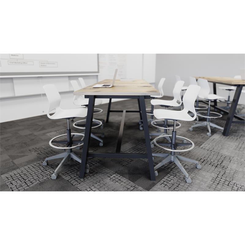 Pemberly Row 3 x 8 FT Conference Table - Mahogany - Bistro Height