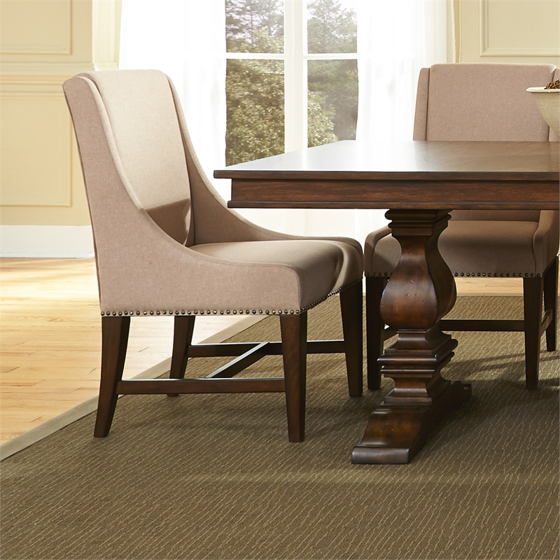 Pemberly Row Upholstered Side Chair (RTA) Antique Brownstone - Set of 2