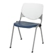 Pemberly Row Contemporary Stack Chair - White Back - Navy Seat