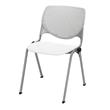 Pemberly Row Modern Stack Chair - Light Gray Back - White Seat