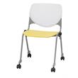Pemberly Row Stack Chair - Casters - White Back - Yellow Seat