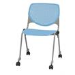 Pemberly Row Modern / Contemporary Stack Chair - Casters - Sky Blue