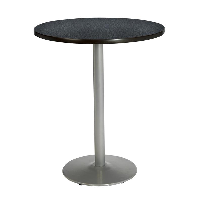 Pemberly Row Graphite (Charcoal) Nebula 30in Bistro Table with Round Silver Base