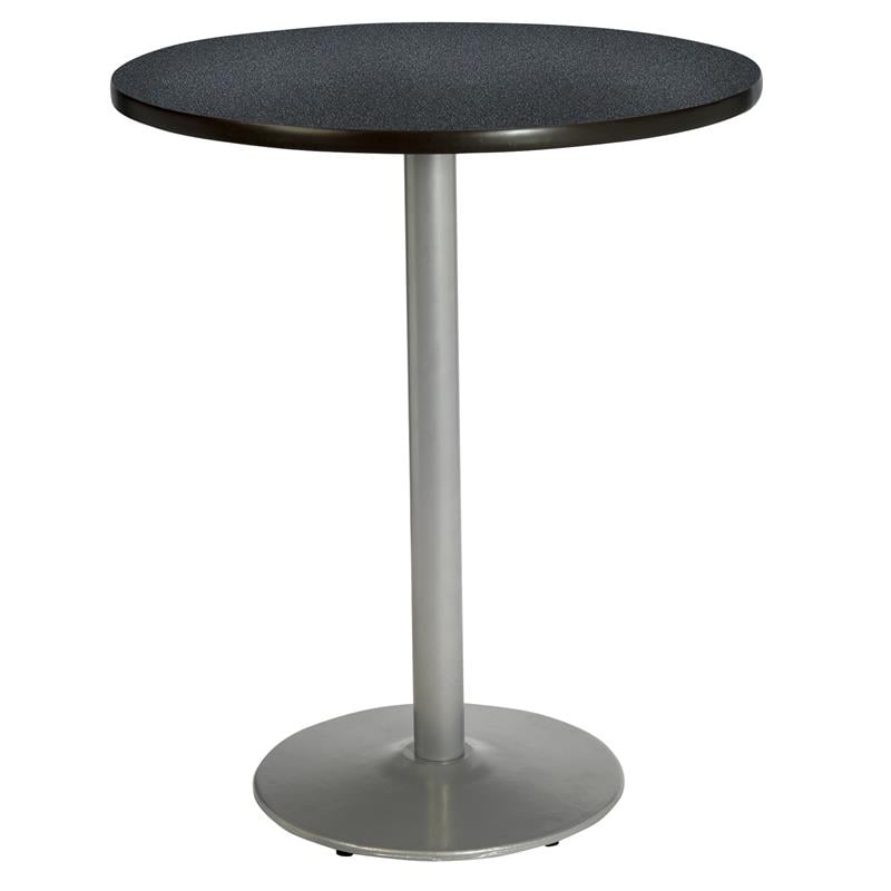 Pemberly Row Graphite (Charcoal) Nebula 30in Bistro Table with Round Silver Base
