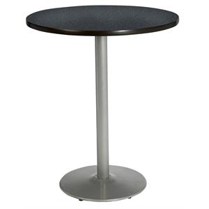 Pemberly Row Graphite (Charcoal) Nebula 30in Bistro Table with Round Silver Base