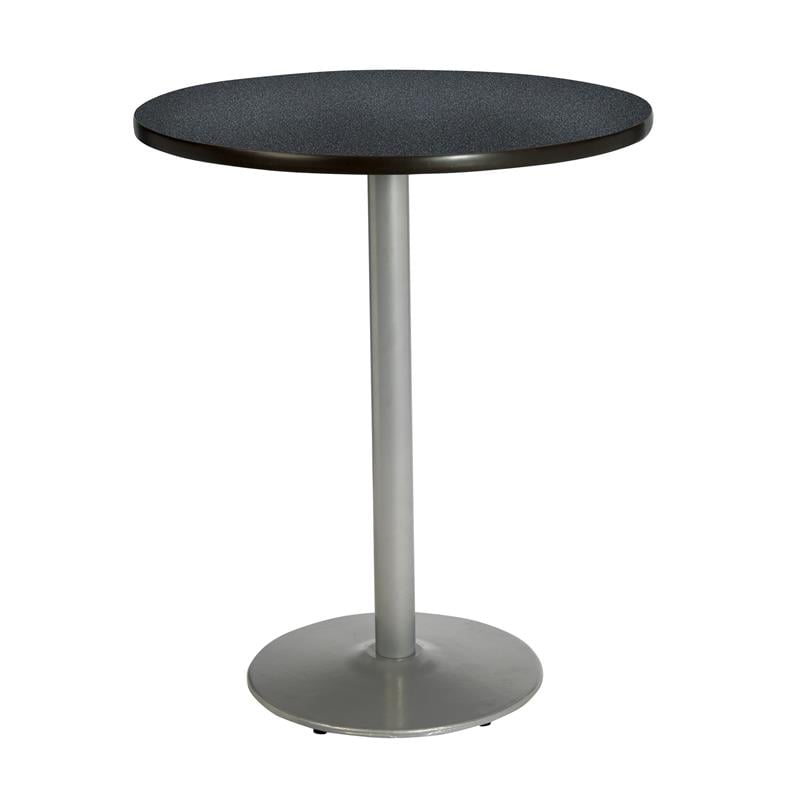 Pemberly Row Graphite (Charcoal) Nebula 30in Bistro Table with Round Silver Base