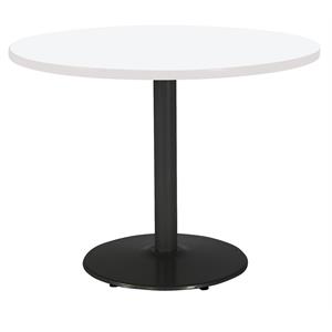 Pemberly Row 42&quot Round Breakroom Table w/ White Round Black Base Counter Height