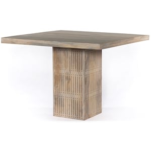 Pemberly Row Solid Wood 42&quot Square Gathering Table in Brushed Ivory Finish