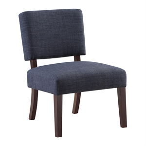 Pemberly Row Accent Chair in Navy Fabric with solid wood legs