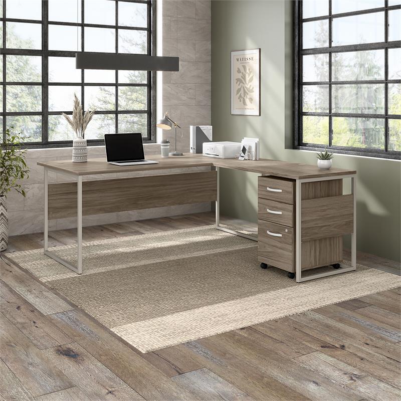Pemberly Row 42W x 24D Desk Return/Bridge in Modern Hickory - Engineered Wood