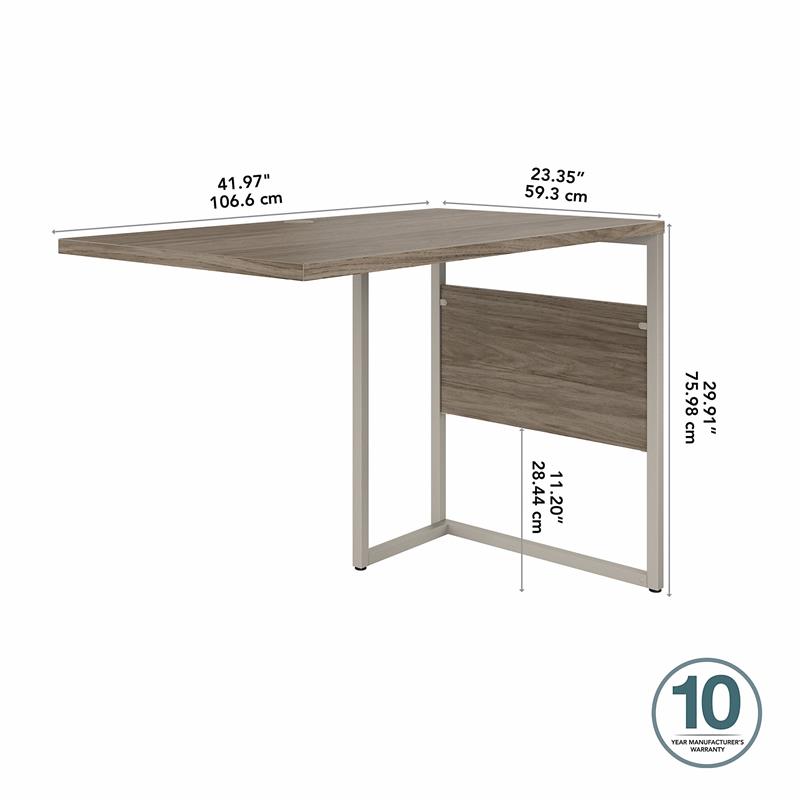 Pemberly Row 42W x 24D Desk Return/Bridge in Modern Hickory - Engineered Wood
