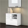 Pemberly Row Office Storage Cabinet with Drawers in White - Engineered Wood