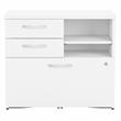 Pemberly Row Office Storage Cabinet with Drawers in White - Engineered Wood