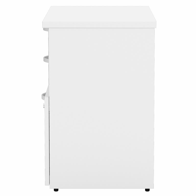 Pemberly Row Office Storage Cabinet with Drawers in White - Engineered Wood
