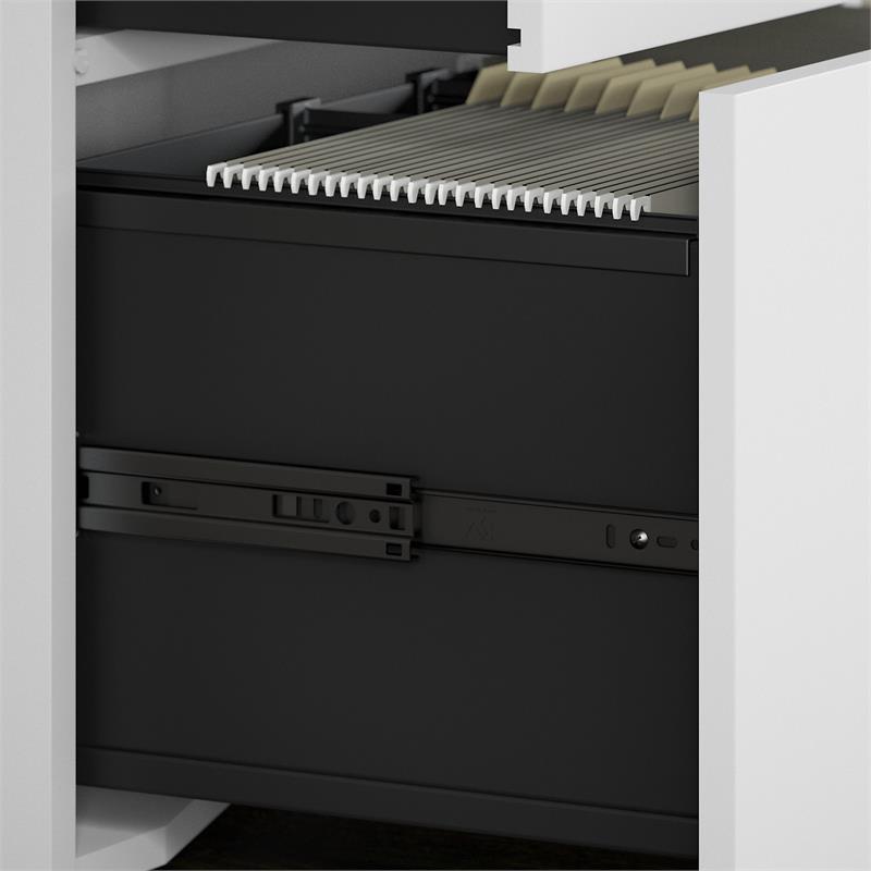 Pemberly Row Office Storage Cabinet with Drawers in White - Engineered Wood