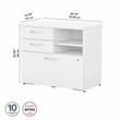Pemberly Row Office Storage Cabinet with Drawers in White - Engineered Wood