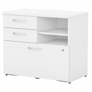 Pemberly Row Office Storage Cabinet with Drawers in White - Engineered Wood