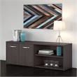 Pemberly Row Low Storage Cabinet with Doors in Storm Gray - Engineered Wood