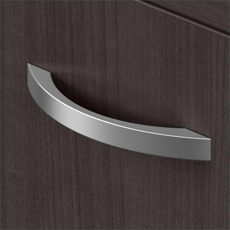 Pemberly Row Low Storage Cabinet with Doors in Storm Gray - Engineered Wood